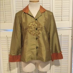 Dragon Silk bicolor jacket. Silk. Size L